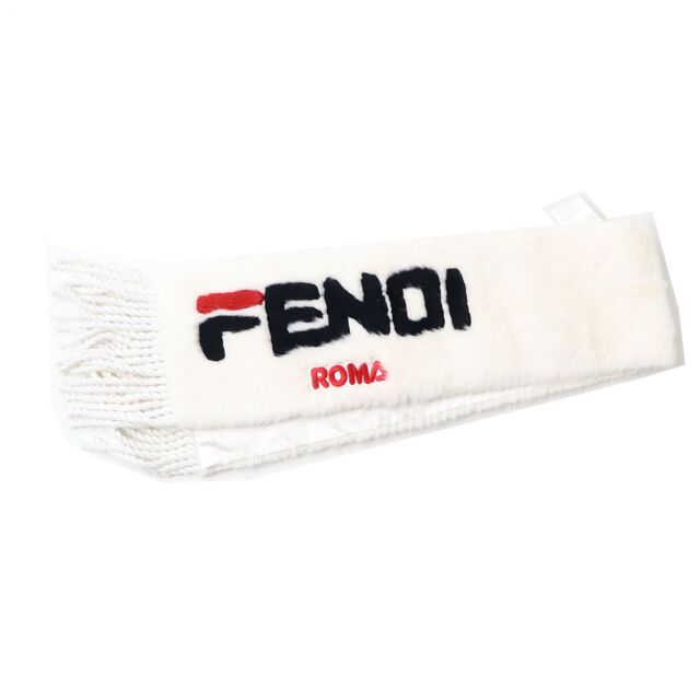 ふるさと割】 極美品◎正規品 - FENDI 2018年 保管袋付き 白 ショール