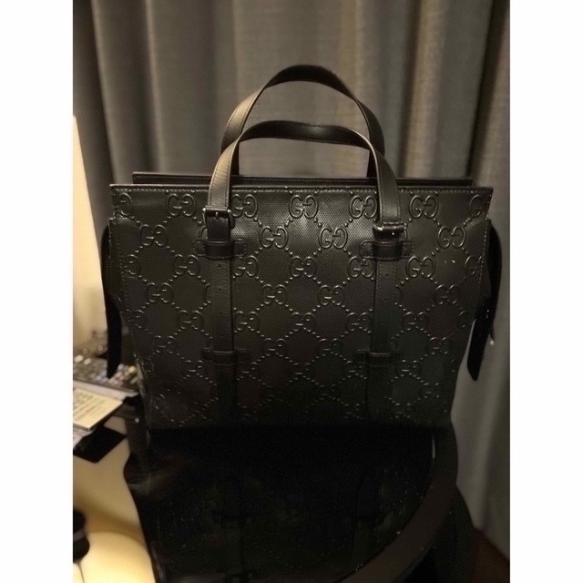 メール便無料】 Gucci グッチ GGエンボス トート ビジネスバッグ 【3/5迄 カードケース付き】 トートバッグ 