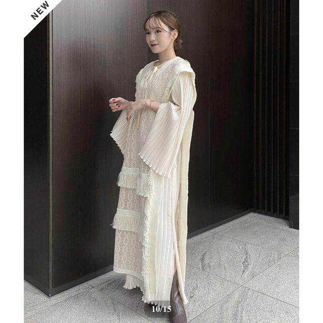 新品タグ付き】Acka mesh fringe long vest | myglobaltax.com