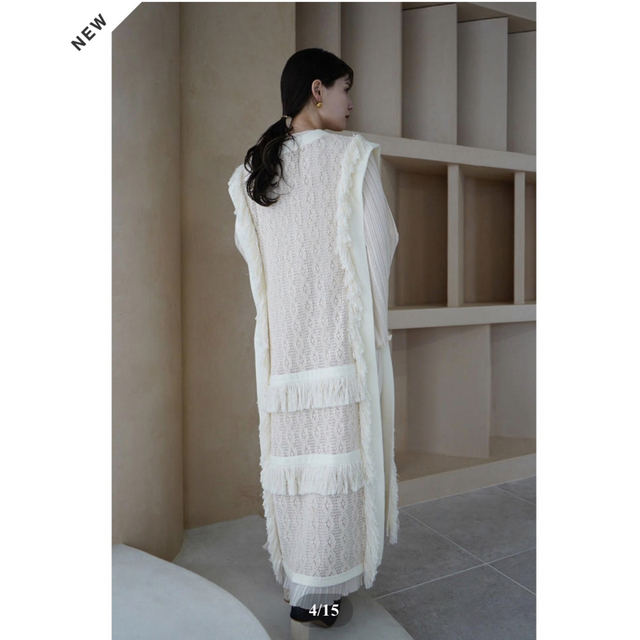 新品タグ付き】Acka mesh fringe long vest | myglobaltax.com