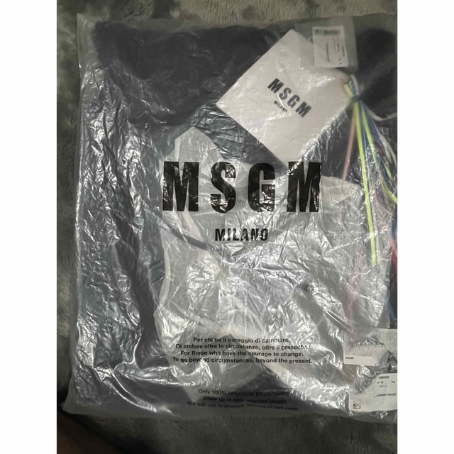 7 MSGM ホワイト MILANOロゴ パーカー フーディー size XL