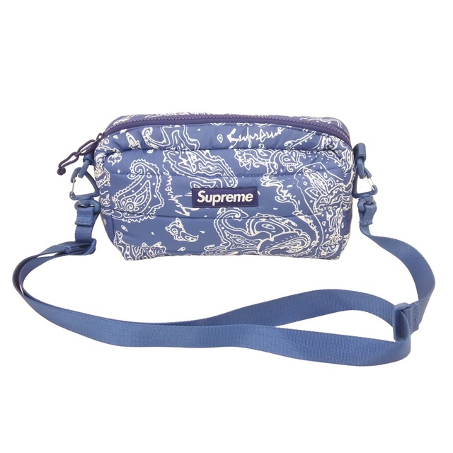 極美品 Supreme Puffer Side Bag Blue Paisley シュプリーム パファー サイド バッグ ブルーペイズリー 2022AW 2022FW  47005