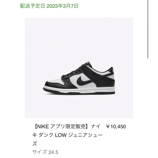 NIKE DUNK LOW（GS）CW1590 100 新品未使用 24.5