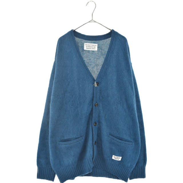 540センチ袖丈WACKO MARIA ワコマリア 22AW MOHAIR KNIT CARDIGAN モヘアカーディガン ニットセーター 22FW-WMK-KN06 ブルー