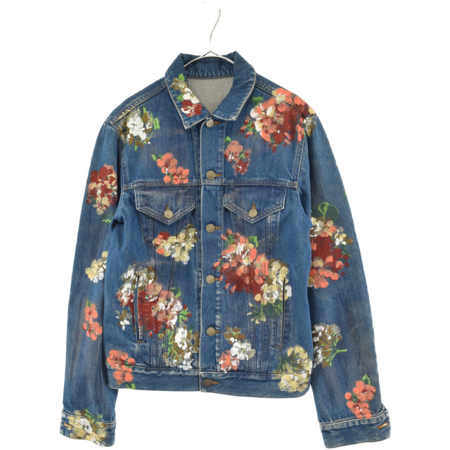 極美品】GUCCI グッチ シェリーライン ボアデニムジャケット フラワー柄-