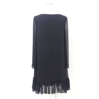 ADEAM アディアム ロング ワンピース シフォン プリーツ ブラック 黒