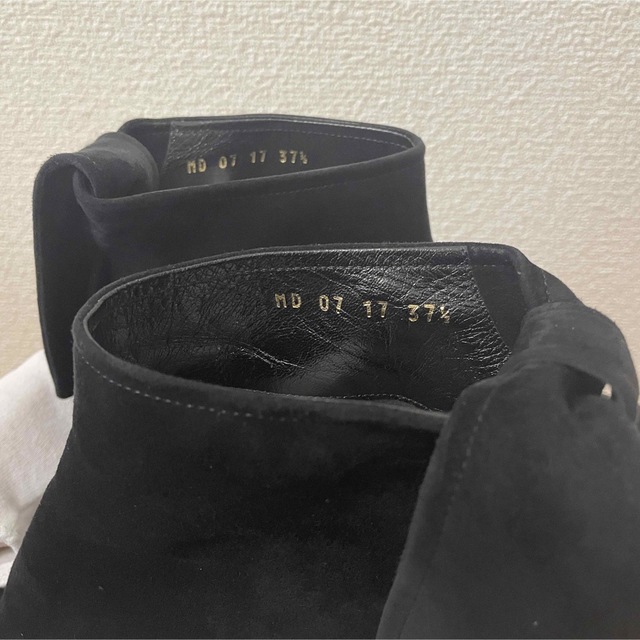 Dior　ディオール　バックリボンショートブーツ　37.5　ブラックスエード 5