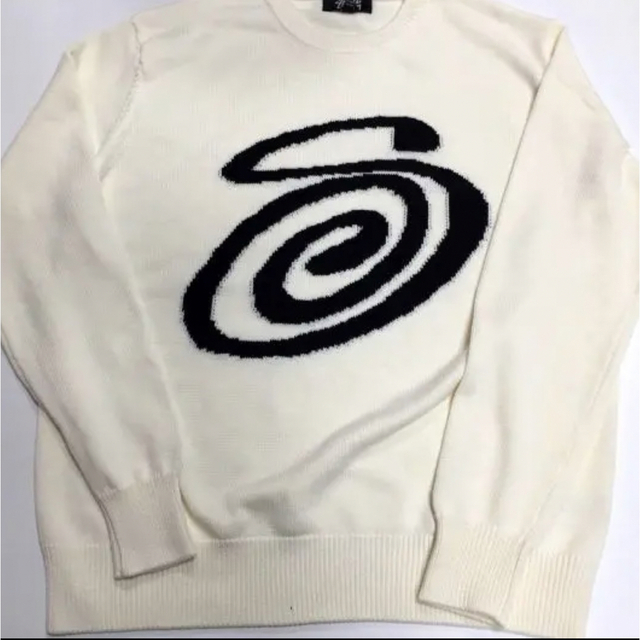 STUSSY CURLY S SWEATER ステューシー ニット セーター白L