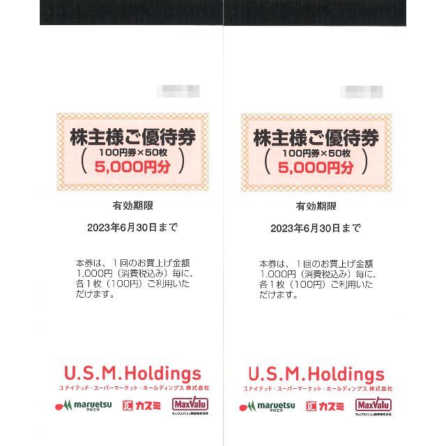 ユナイテッドスーパーマーケット 株主様ご優待券10000円分 23.6.30迄 ユナイテッドスーパーマーケット 株主優待 30000円分 2023 30まで