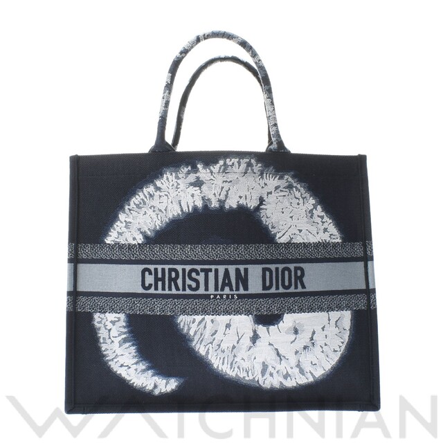 2022年新作 Dior - 中古 ディオール Dior 50-MA-0230 ユニセックス トートバッグ ネイビー エンブロイダリーキャンバス トートバッグ