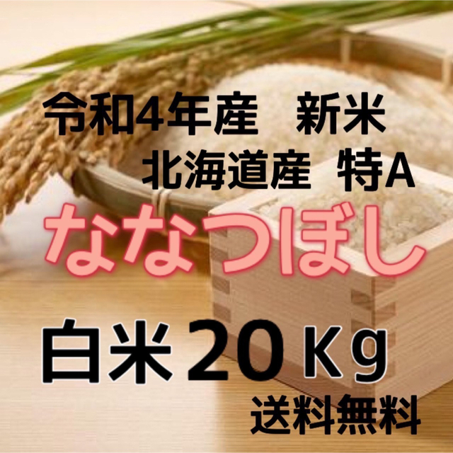 【新米】令和4年産 北海道米　ななつぼし　白米　20kg新米