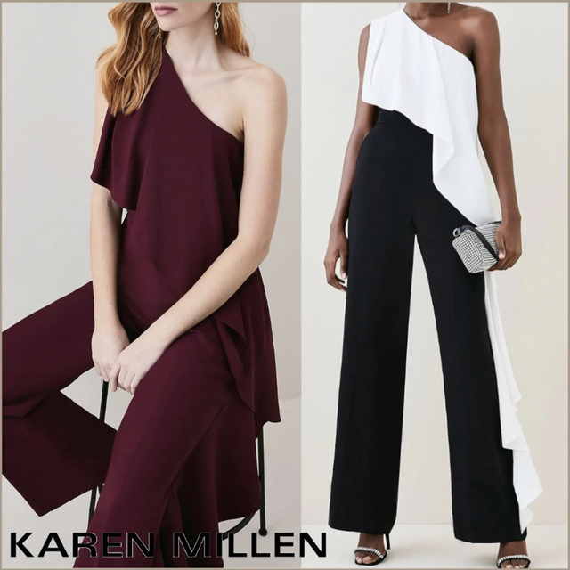 Karen Millen ワンショルダー フリル ジャンプスーツ