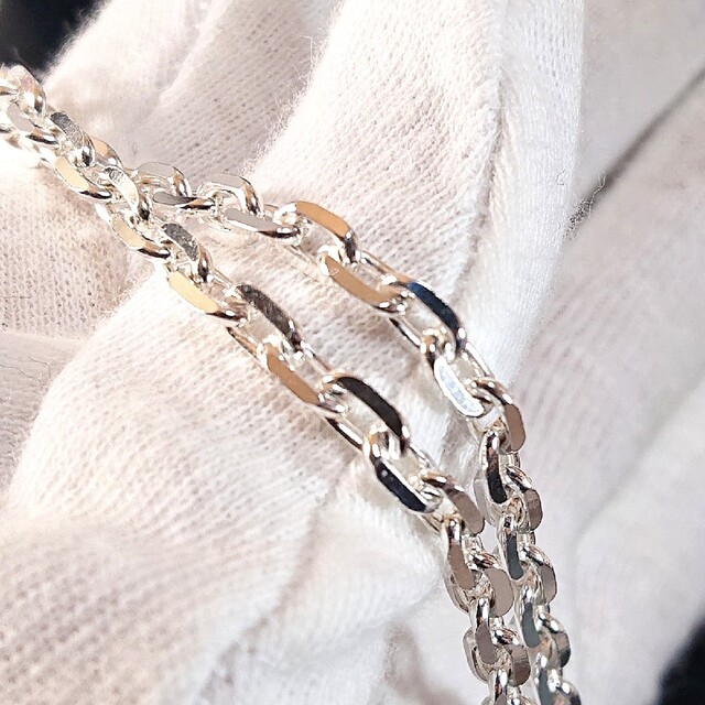 5208 SILVER925 4面 アズキチェーンネックレス50cm/3.2mm
