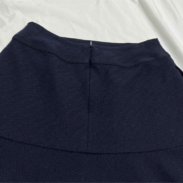 René(ルネ)の【美品】ルネ　Rene フレアスカート　ツイードスカート　ネイビー　日本製 レディースのスカート(ひざ丈スカート)の商品写真