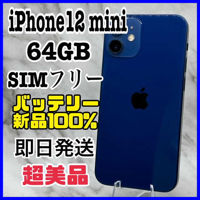 お手頃価格 iPhone - 【超美品】iPhone 12 mini ブルー 64 GB SIM