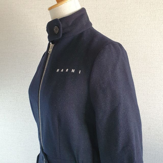 新品・未使用】MARNI KIDS ロゴウールコート 14Y ネイビー