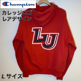 チャンピオン(Champion)の【レアデザイン】CHAMPION チャンピオン 両面カレッジロゴパーカー L肉厚(パーカー)