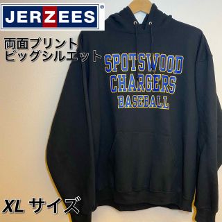 ジャージーズ(JERZEES)の【レアデザイン】JERZEES  両面プリント ビッグロゴパーカー XL 肉厚(パーカー)