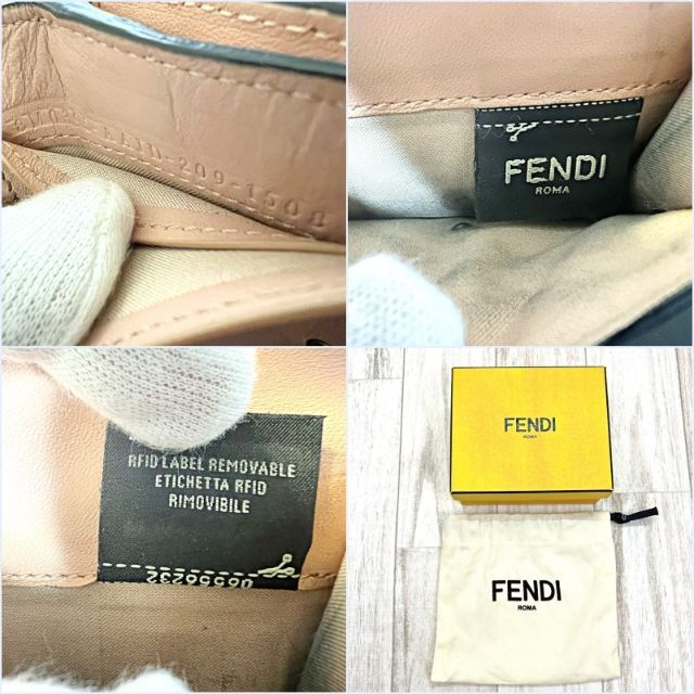 フェンディ FENDI 三つ折り財布 コンパクトウォレット ピンク ロゴ