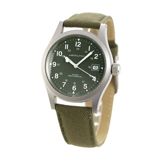 ハミルトン(Hamilton)の【新品】ハミルトン HAMILTON 腕時計 メンズ H69439363 カーキ フィールド メカニカル 38mm KHAKI FIELD MECHANICAL 38mm 手巻き（H-50） グリーンxグリーン アナログ表示(腕時計(アナログ))