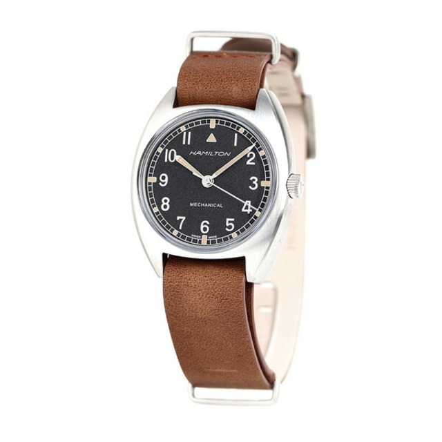 ハミルトン HAMILTON 腕時計 メンズ H76419531 カーキ アビエーション パイロット パイオニア メカニカル 36mm KHAKI AVIATION PILOT PIONEER MECHANICAL 36mm 手巻き（H-50） ブラックxブラウン アナログ表示