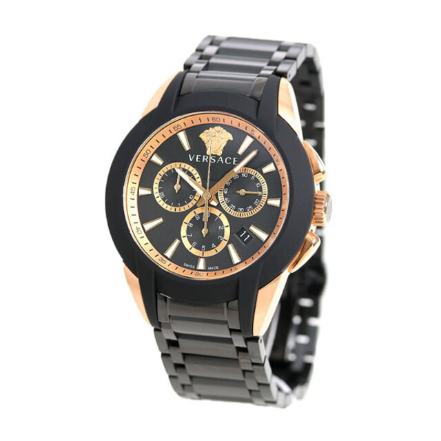 ヴェルサーチ VERSACE 腕時計 メンズ VEM800418 キャラクター クロノグラフ 43mm CHARACTER CHRONOGRAPH 43mm クオーツ ブラックxブラック アナログ表示