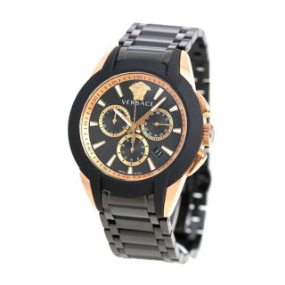 ヴェルサーチ(VERSACE)の【新品】ヴェルサーチ VERSACE 腕時計 メンズ VEM800418 キャラクター クロノグラフ 43mm CHARACTER CHRONOGRAPH 43mm クオーツ ブラックxブラック アナログ表示(腕時計(アナログ))