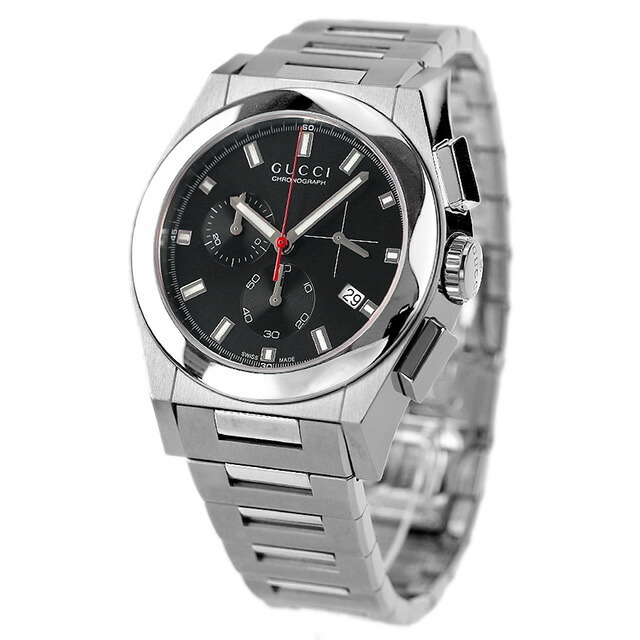 Gucci(グッチ)の【新品】グッチ GUCCI 腕時計 メンズ YA115235 パンテオン クオーツ ブラックxシルバー メンズの時計(腕時計(アナログ))の商品写真