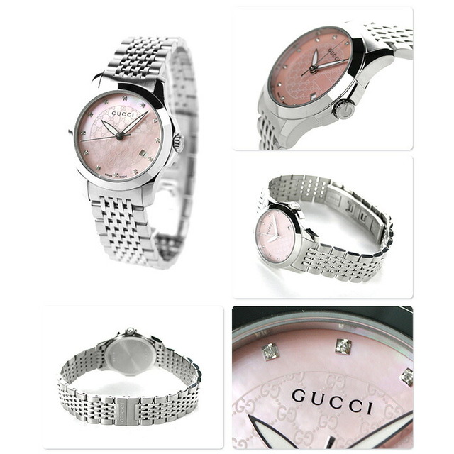 Gucci - グッチ 腕時計 レディース YA126534 GUCCI クオーツ ピンクシェルxシルバー