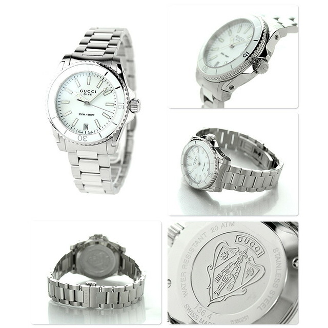 Gucci - グッチ 腕時計 レディース YA136402 GUCCI クオーツ ホワイトxシルバー