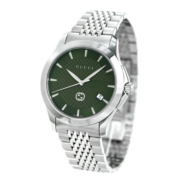 【新品】グッチ GUCCI 腕時計 メンズ YA1264108 Gタイムレス 40mm G-TIMELESS 40ｍｍ クオーツ グリーンxシルバー アナログ表示