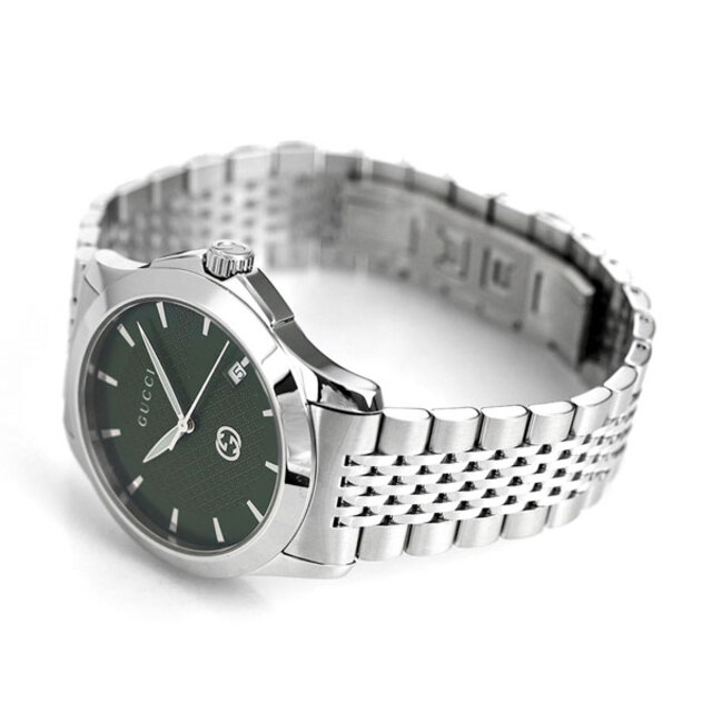 Gucci(グッチ)の【新品】グッチ GUCCI 腕時計 メンズ YA1264108 Gタイムレス 40mm G-TIMELESS 40ｍｍ クオーツ グリーンxシルバー アナログ表示 メンズの時計(腕時計(アナログ))の商品写真
