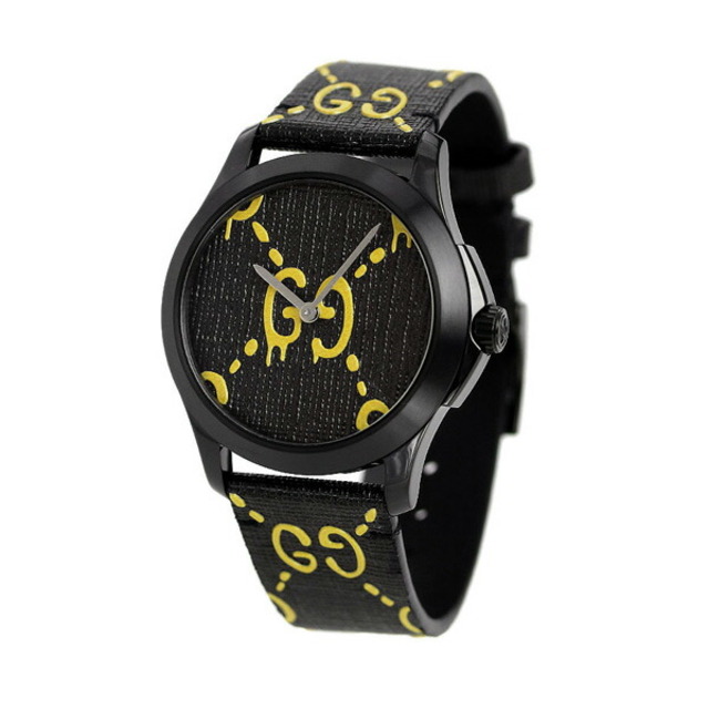 Gucci(グッチ)の【新品】グッチ GUCCI 腕時計 メンズ YA1264019 Gタイムレス ゴースト 40mm G-TIMELESS GHOST 40mm クオーツ ブラック/イエローxブラック/イエロー アナログ表示 メンズの時計(腕時計(アナログ))の商品写真
