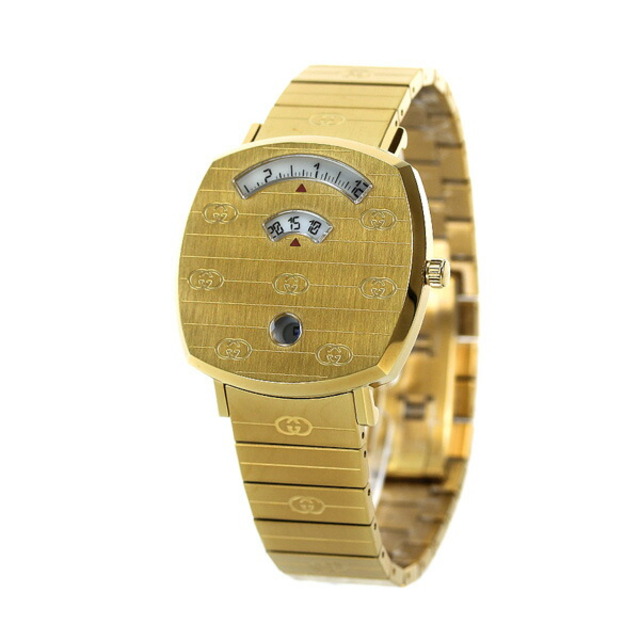 【新品】グッチ GUCCI 腕時計 メンズ YA157403 グリップ 35mm GRIP 35mm クオーツ（Ronda） ゴールドxゴールド アナログ表示