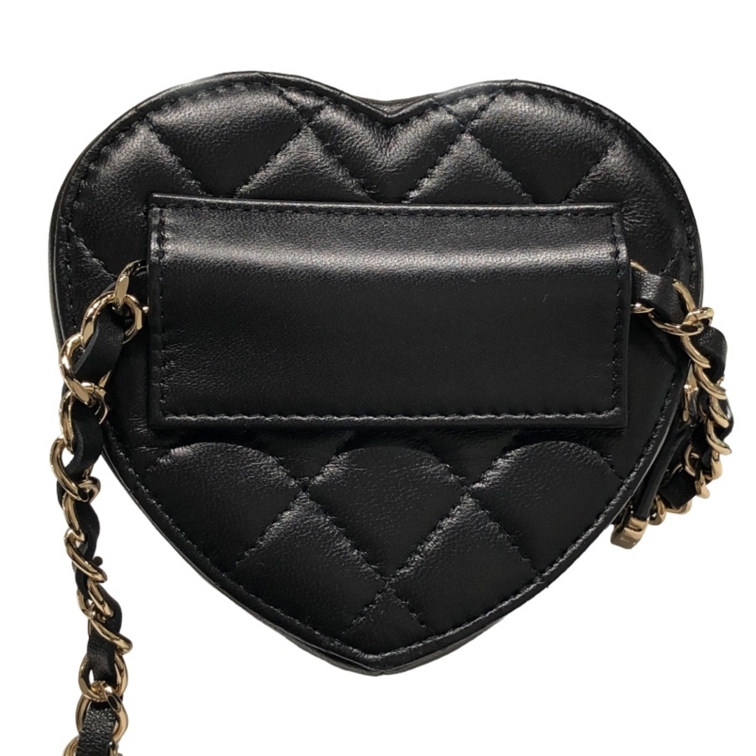 シャネル CHANEL ハートチェーンベルトバッグ AP2787 ブラック ゴールド金具 ラムスキン レディース ウエストバッグ