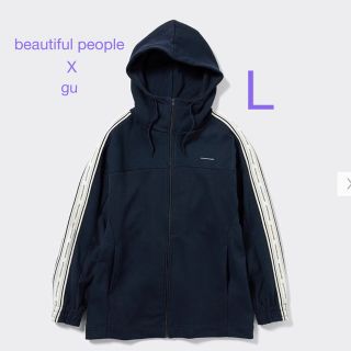 ビューティフルピープル(beautiful people)のbeautiful people x gu 　サイドラインフルジップパーカ L(パーカー)