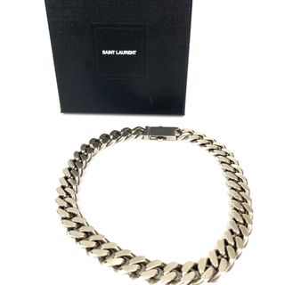 サンローラン(Saint Laurent)のYVES SAINT LAURENT イヴ・サンローラン ネックレス・チョーカー ネックレス チェーン シルバー ロゴ 中古 tdc-000423-4d(ネックレス)