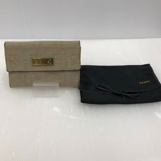 フェンディ(FENDI)の□□FENDI フェンディ 二つ折り財布 8M0096 ベージュ×グリーン ズッカ　(財布)