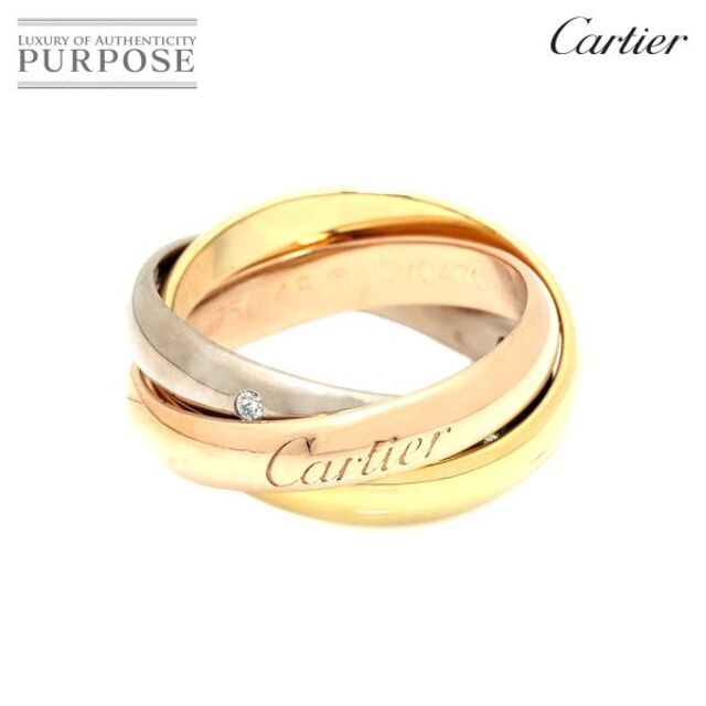 Cartier - カルティエ Cartier トリニティ MM #48 リング ダイヤ 5P K18 WG YG PG 750 3連 スリーカラー 指輪 VLP 90181551