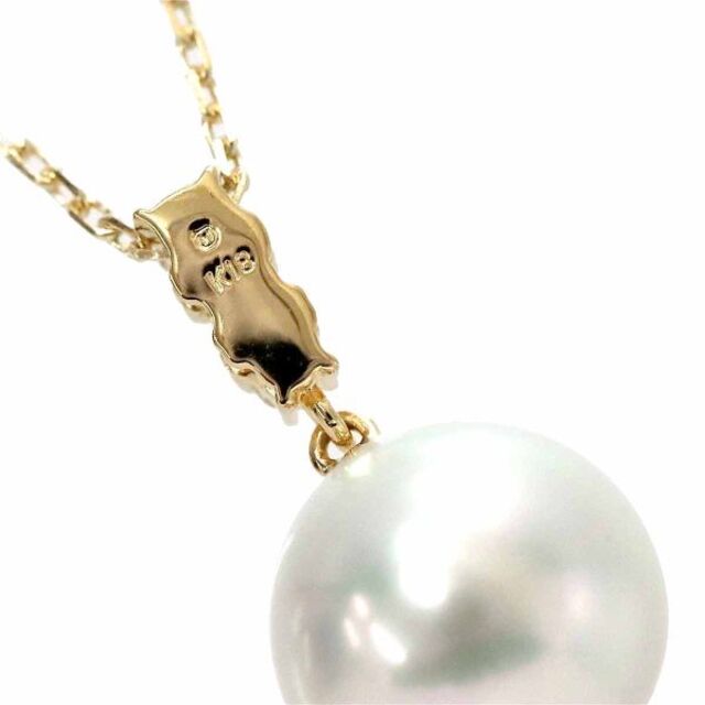 ミキモト MIKIMOTO 南洋真珠 11.0mm ダイヤ ネックレス 49cm K18 YG