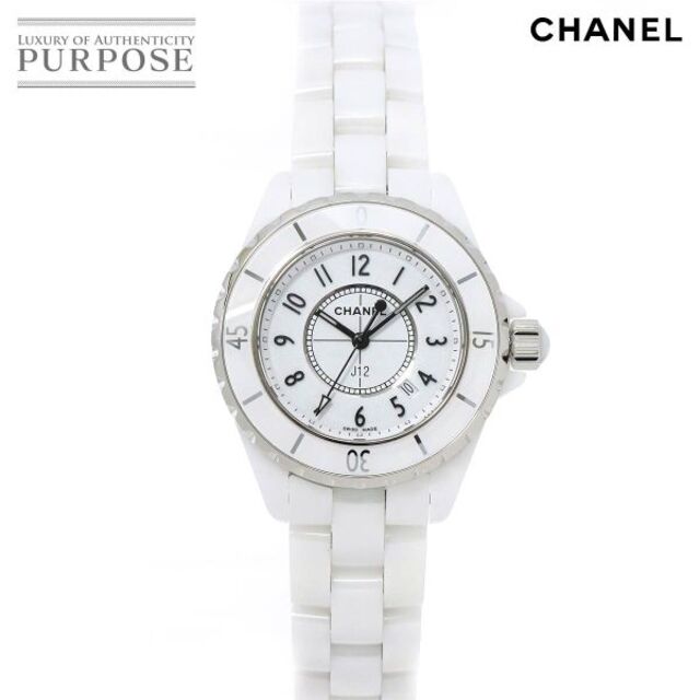 CHANEL - シャネル CHANEL J12 33mm H0968 レディース 腕時計 デイト ホワイト セラミック クォーツ ウォッチ VLP 90183825