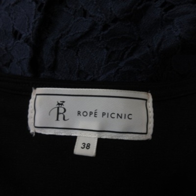 Rope' Picnic(ロペピクニック)のロペピクニック ミニワンピース ドッキング 半袖 レース 38 黒 紺  レディースのワンピース(ミニワンピース)の商品写真