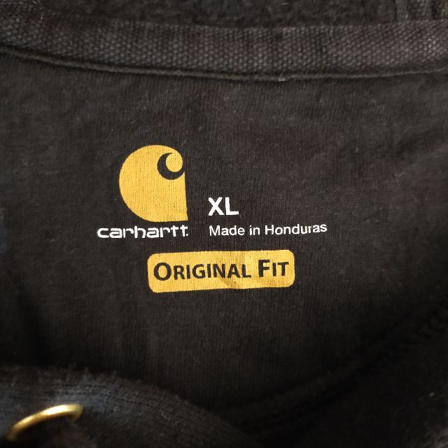 carhartt(カーハート)のカーハート ブラック 袖ロゴ ワンポイント プリント XL メンズのトップス(パーカー)の商品写真