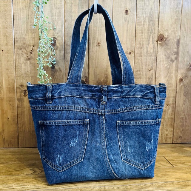 オーバーオール 大きめバック リメイク トートバッグ バック ハンドメイド 1