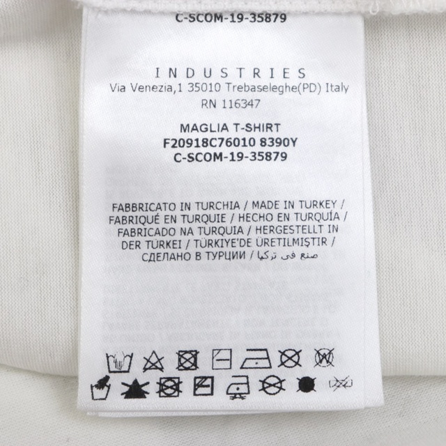 MONCLER(モンクレール)の美品 モンクレール 19年製 ロゴプリント 半袖Ｔシャツ メンズ 白 S カットソー 国内正規 MONCLER メンズのトップス(Tシャツ/カットソー(半袖/袖なし))の商品写真