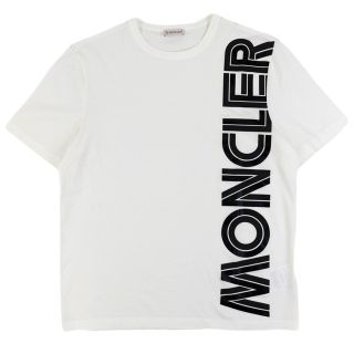 モンクレール(MONCLER)の美品 モンクレール 19年製 ロゴプリント 半袖Ｔシャツ メンズ 白 S カットソー 国内正規 MONCLER(Tシャツ/カットソー(半袖/袖なし))