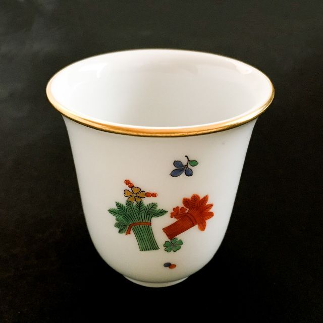 MEISSEN(マイセン)のマイセン 金彩 柿右衛門写し 色絵柴垣絵図 花瓶 一輪挿し 6.5センチ インテリア/住まい/日用品のインテリア小物(花瓶)の商品写真