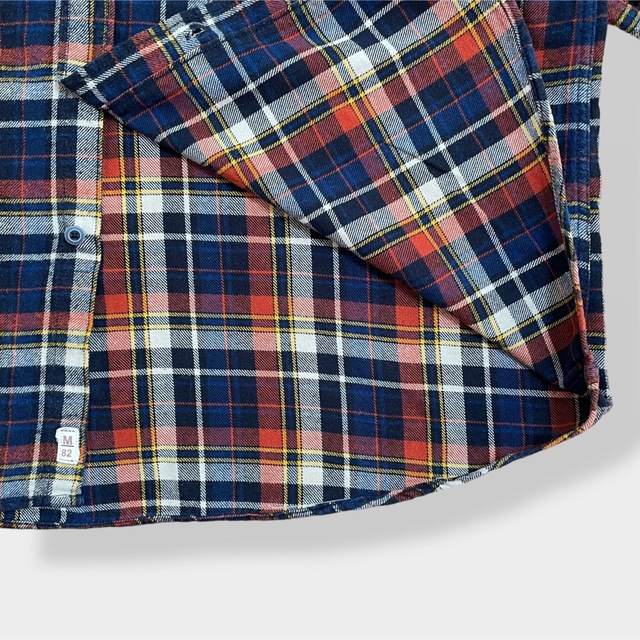 【MICROS】XL コットン ネルシャツ 長袖 チェック柄 マルチカラー 古着 メンズのトップス(シャツ)の商品写真