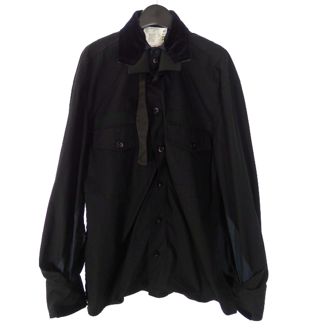 サカイ sacai 20SS ファブリックコンボシャツ トップス 2 ブラック