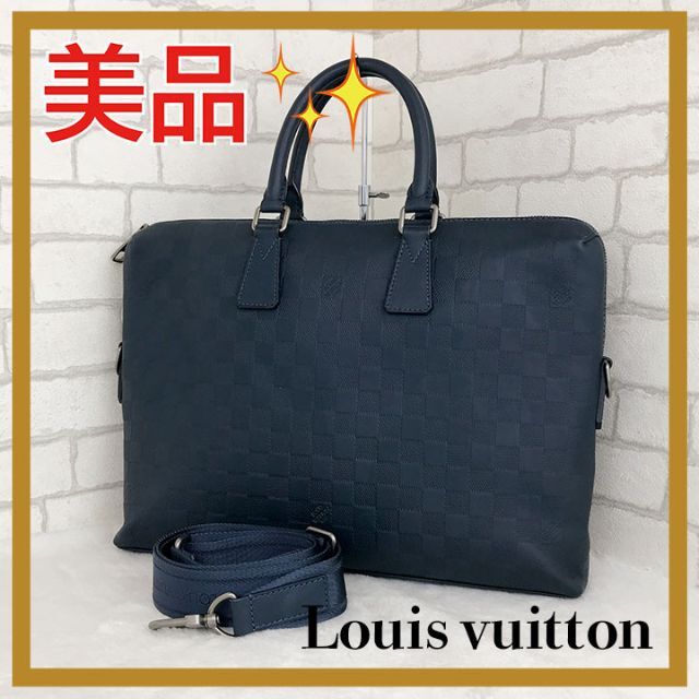 LOUIS VUITTON(ルイヴィトン)の✨美品✨ ルイヴィトン　ダミエアンフィニ　ポルトドキュマンジュール　ネイビー メンズのバッグ(ショルダーバッグ)の商品写真